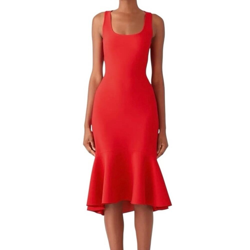 Elizabeth and James Scoop Flounce Dress Red Size 4